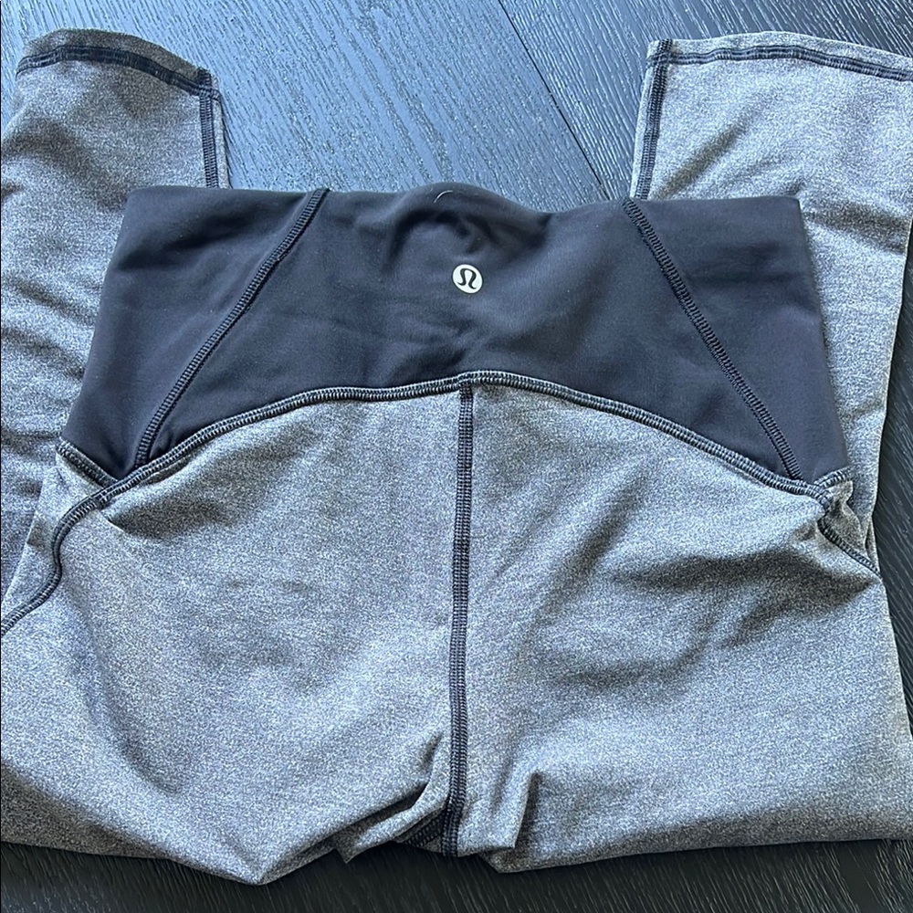 lululemon athletica Gray and Black High-Rise Leggings
